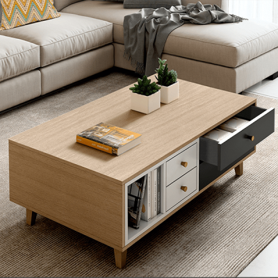 Bàn trà gỗ MDF chữ nhật