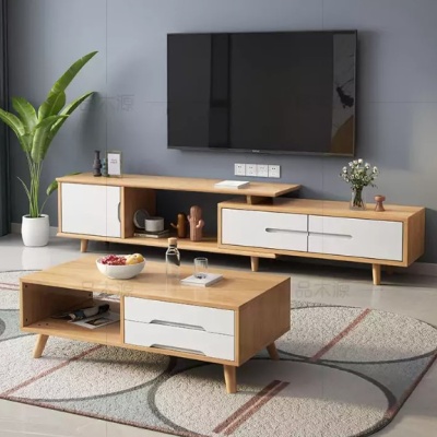Kệ tivi gỗ tự nhiên ẩn tay cầm