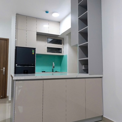 Phòng bếp tone trắng - nâu